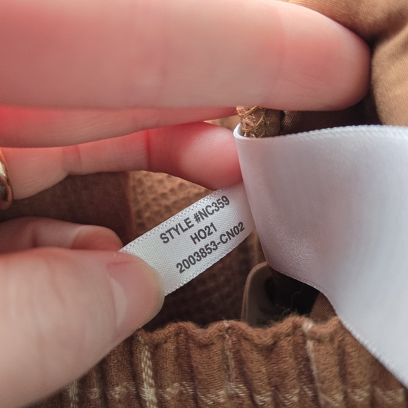 Madewell Waffleback‎ Pull-On High-Rise Tapered Pants Windowpane Brown Size S - Picture 13 of 14